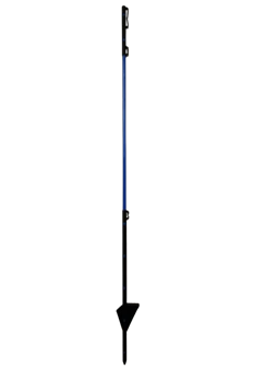 90 cm blauwe ovale glasvezelstap-in hekpaal met tape aan de bovenkant en netconnector, plastic-afgedekte spijker|Wildzwijnnet|Veecontrole|Pak van 10